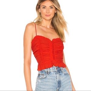 Astr the Label Red Corset Tank Top with Zipper and Adjustable Straps Size Large